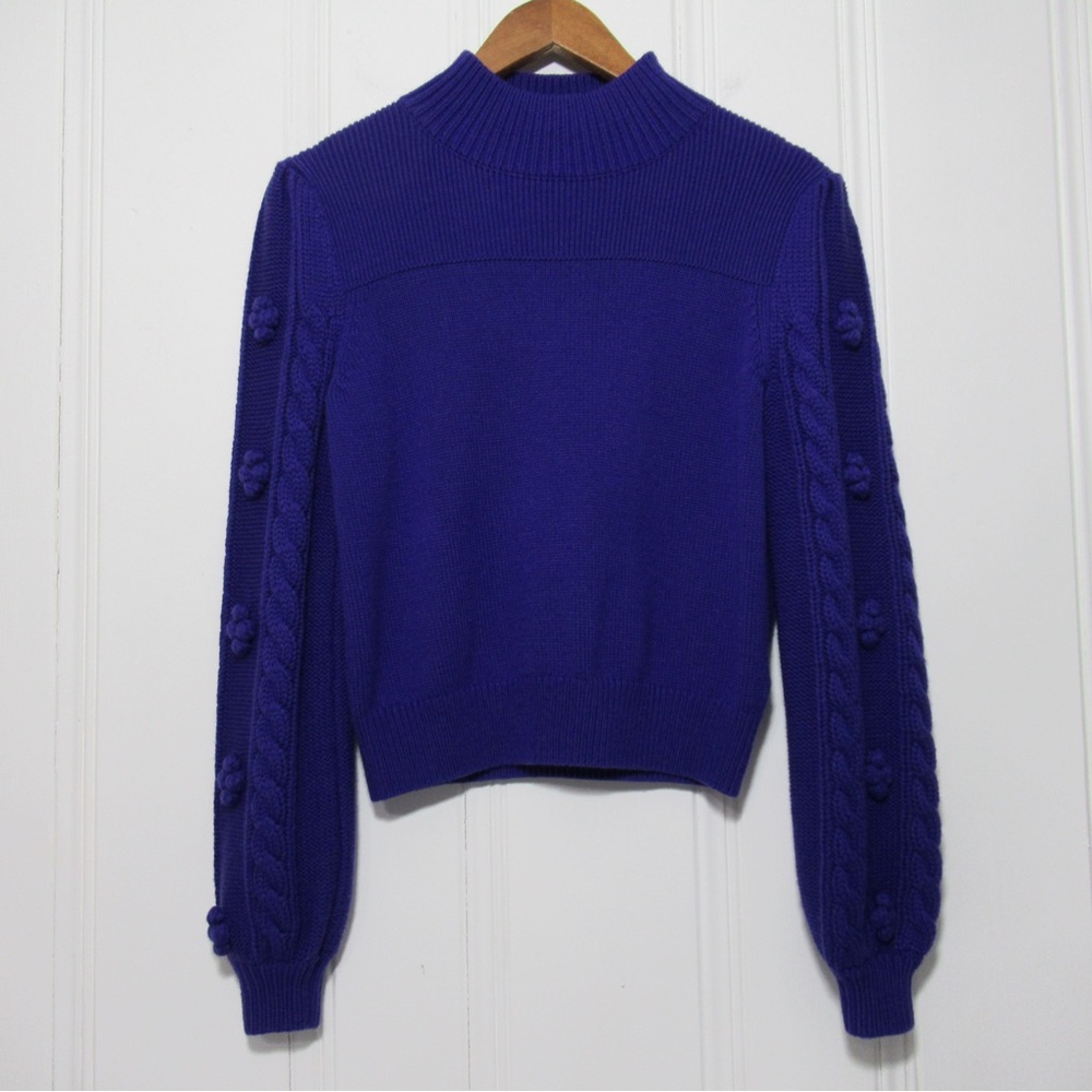 Maeve by Anthropologie Kiara Purple Wool Blend Sweater Size Small